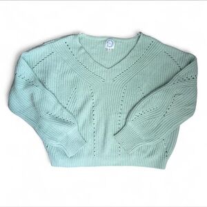 Mint Green V-Neck Sweater